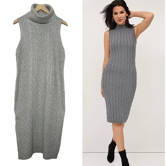 House of Harlow 1960 Sweater Dress Turtleneck Gray Size M - Picture 1 of 10